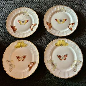 Vintage Butterfly 🦋French Limoges Plates - Set of 4
